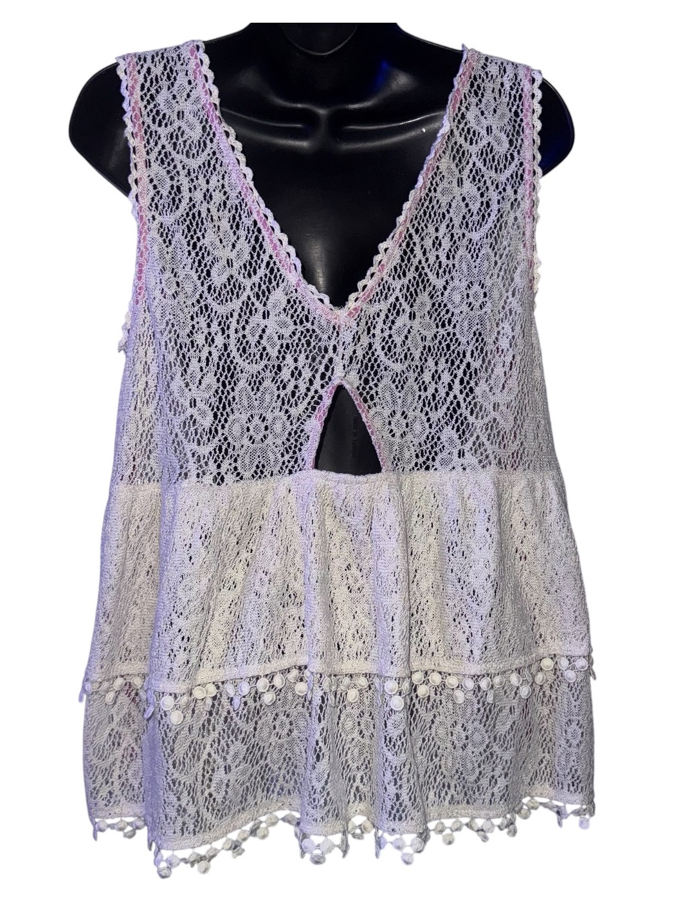 Free People tiered lace tank top - Picture 3 of 5